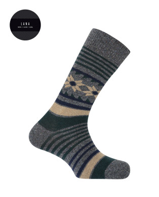 Mitjons de llana - ratlles Color Gris - 1