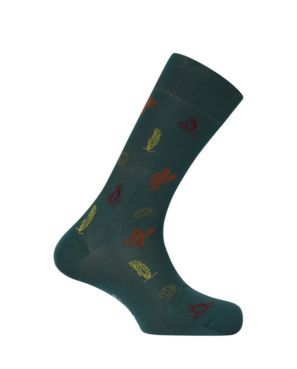 Mercerized cotton socks - cactus Color Green - 1