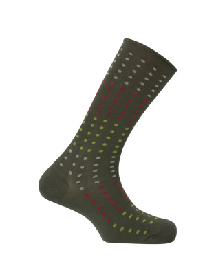 Calcetines de algodón - lunares - puño roulé Color Verde - 1