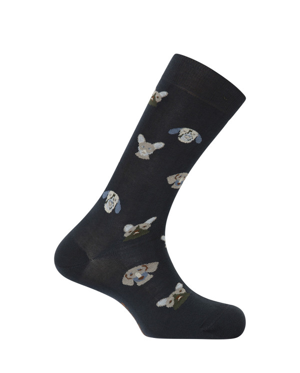 Chaussettes en coton - chiens Couleur Gris - 1