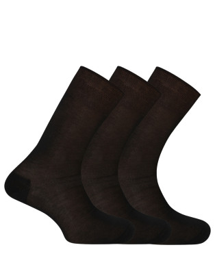 Pack de 3 calcetines de Hilo de Escocia - liso Color Negro - 1