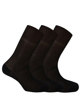 Pack de 3 calcetines de Hilo de Escocia - canalé "Deodorant" Color Negro - 1