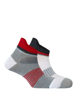 Lot de 2 chaussettes de sport unisexes en coton - fantaisie Couleur Assorti - 1