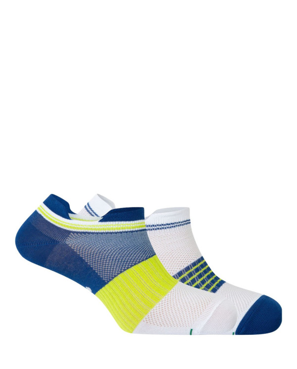 Lot de 2 chaussettes de sport unisexes en coton - fantaisie Couleur Blanc - 1